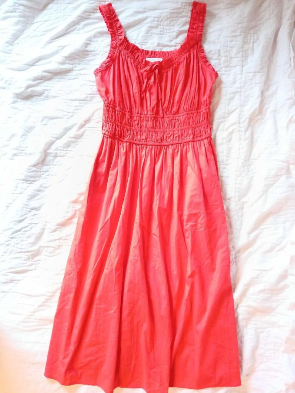 LC Lauren Conrad Shirred Tank Midi Dress 98% cotton